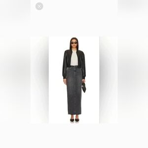 New Good American Tube Maxi Skirt in Black281 Denim Jean Sz 10 30